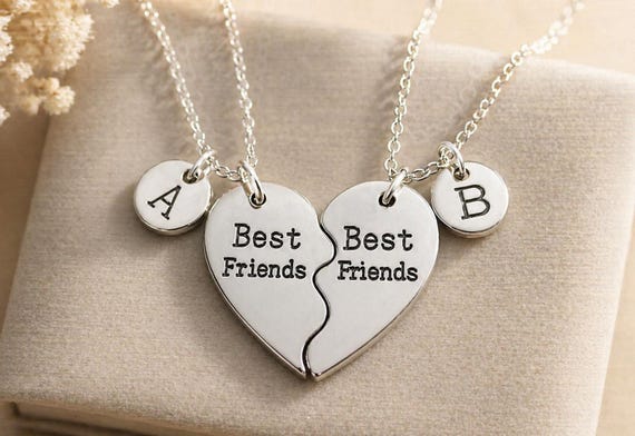 Best Friend Necklace for Two, Friendship Necklace Set, BFF Gift for 2, Best Friend Gift, Matching Necklaces for Friends