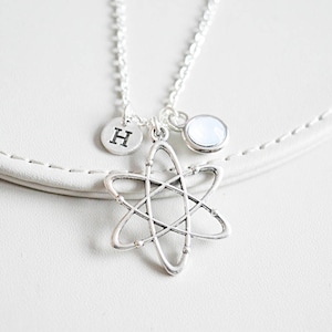 Atom Necklace, Atom Gift, Scientific Jewelry, Scientific  gift, Science Necklace, Atomic, Chemistry, physics, Biology, Minimalist necklace