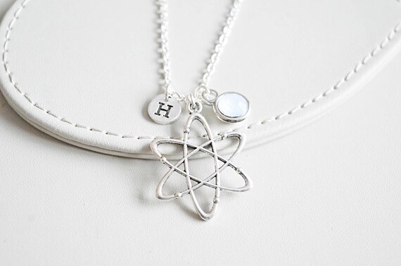 Atom Necklace, Atom Gift, Scientific Jewelry, Scientific gift, Science Necklace, Atomic, Chemistry, physics, Biology, Minimalist necklace