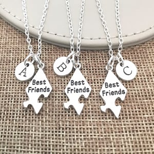 Friendship necklace for 3, Best friends puzzle necklaces, Set of 3 Best Friends Necklace, 3 best friend necklace, 3 way friendship necklace