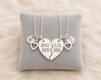 Schwester Halskette, Schwester Kette für 2, große Schwester kleine Schwester, Halsketten für Schwester, Schwestern, große Schwester kleine Schwester, Big Sis Lil Sis