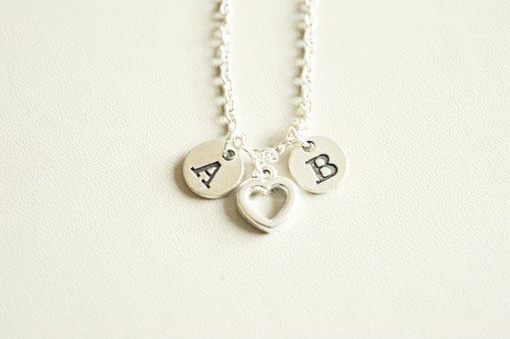Double Initial necklace, Couple Necklace, Couple Jewelry, Couple gift, Personalized Necklace, Christmas Gift, Sister, Cousin, Girlfriend,Her