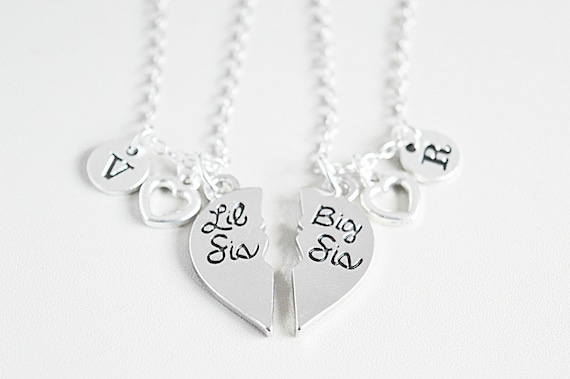 Sister necklace for 2, Sister necklace, Big sister little sister, Necklaces for sister, Sisters, Big sister little sister, Big Sis Lil Sis