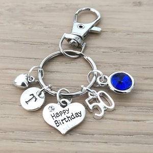Women 50th Birthday Gift, 50th Birthday gift personalized, 50 Birthday gift women, 50 Birthday friend gift, Big 50, Keychain