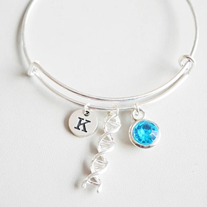 DNA Bracelet, Science Bracelet, Chemistry Gift for her, Biology Gift for her, DNA Bangle, Double Helix DNA Gift, Biology Student, Medical