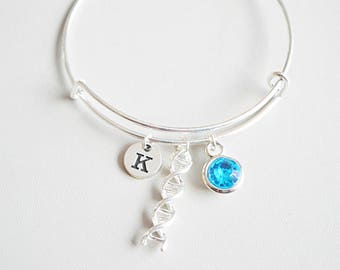 Bracciale DNA, Bracciale scientifico, Regalo di chimica per lei, Regalo di biologia per lei, Bracciale DNA, Regalo DNA a doppia elica, Studente di biologia, Medicina