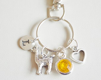 Llama Gifts, Personalized Llama Gift, Llama Keyring, Llama Gift for Women, Llama Charm Gift, Animal Keychains, Birthday gift for her, Lama