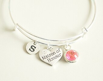Matrone der Ehre Geschenk, Matrone der Ehre Schmuck, Hochzeitsschmuck, Sei meine Trauzeugin Geschenk, Brautjungfer Armband, Fragen Matrone der Ehre