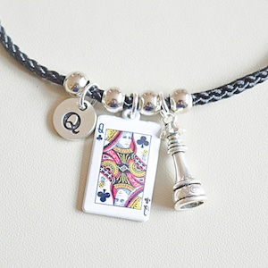 Königin Armband, Königin Schmuck, Königin Geschenke, Königin Charm Geschenk, Kartenspieler, Schachspieler, Krone, Spieler, Hobby, Skurril, Unikat, My Queen