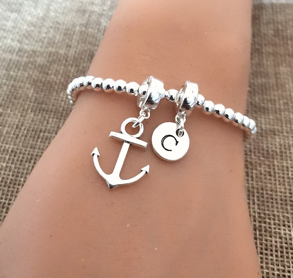 Ladies anchor bracelet clearance