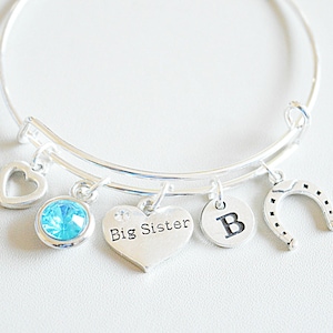 Big Sister Gift, Big Sister Bracelet, Big Sister Jewelry, Big Sis Gift, Big Sis Bracelet, Big Sister Bangle, Birthday, Personalised Sister