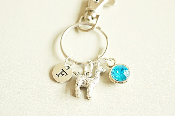 Llama Keychain, Llama Gift, Personalized Llama, Llama Keyring, Llama Gift for Women, Llama Charm Gift, Silver Keychains, South America, lama