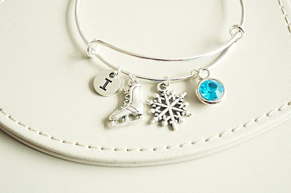 Snowflake Bracelet, Ice Skate Bracelet, Christmas Bracelet,Snowflake Jewellery,Gift for ice skater,Christmas Jewellery,Winter Bracelet Gift