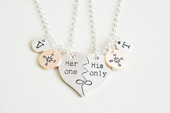 Boyfriend girlfriend necklace, couple gifts, couples necklace set, his and her necklace, necklace for girlfriend, necklace for boyfriend