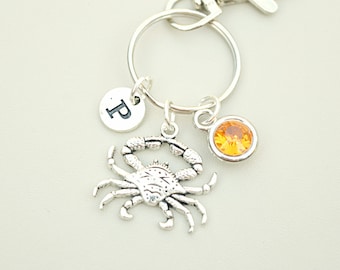 Crab Keychain, Crab Gift, Personalized Crab Gift, Crab Keyring, Seafood Lover Gift, Chef Gift, Sea-life, Gift for Friend, Cousin Gift, Cool