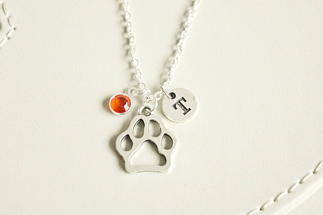 Paw Print Necklace, Dog Paw Necklace, Dog Necklace, Personalized Dog