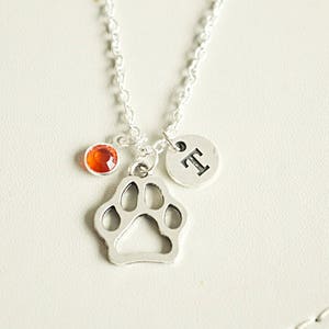 Paw Print Necklace, Dog Paw Necklace, Dog Necklace, Personalized Dog Charm Necklace, Dog Gift, Dog Loss Gift,Pet Loss Gift, Petloss Necklace