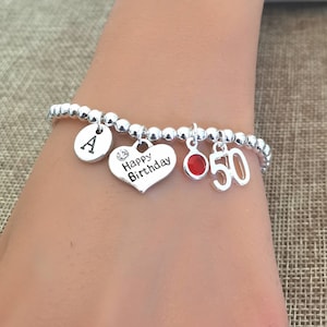 50. Geburtstag Armband, 50. Geburtstag Schmuck, 50. Geburtstag Geschenk, 50. Geburtstag Geschenke für Frauen, Frauen 50. Geburtstag, Mama 50. Geburtstag, 50. Geburtstag