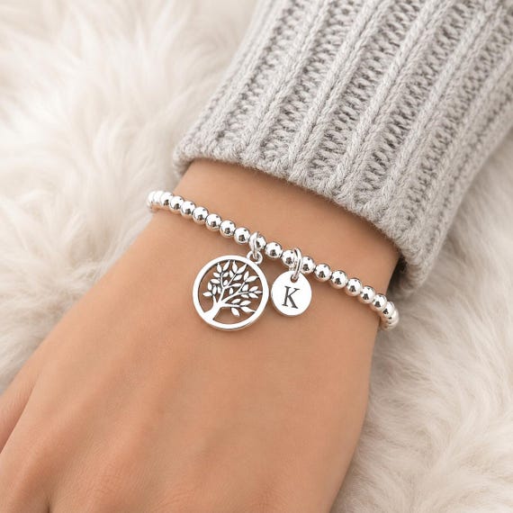 Tree of Life Bracelet, Tree of Life Jewelry, Tree Gifts, Personalised Jewelry, Jewery for Her, Family Tree, Initial Bracelet, Wedding,Custom