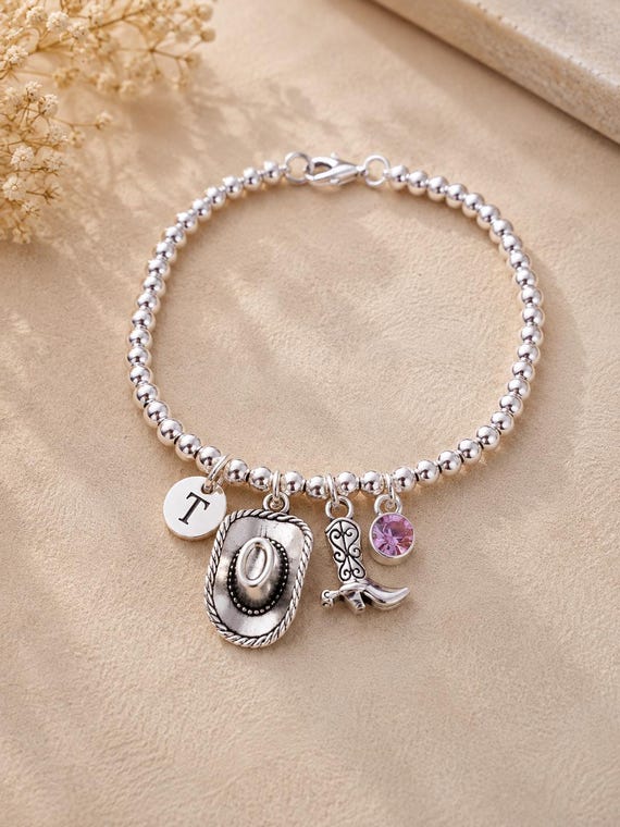 Cowgirl Bracelet for Women, Western Jewelry, Personalised Cowgirl Christmas Gift, Western Birthday Gift for Her, Country Cowgirl Bracelet