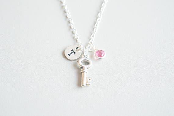 Key Necklace, Small Key Necklace, Key charm gift, Anniversary gift, Friendship gift, Key charm gift, Key jewelry, Friend Gift, Birthday