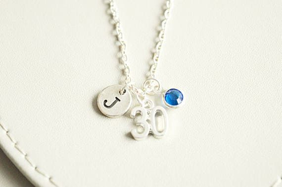 30th 40th 50th Birthday gift Birthday necklace gift Jewelry, Birthday Charm necklace, initial necklace, personalized birthday, jubilee gift