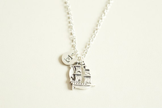 Pirate Ship Necklace, Personalized Ship Necklace, Pirate Ship Jewelry, Pirate Ship Gift, Ship, Boat, Ship Lover, Boat Necklace, Boat Gift