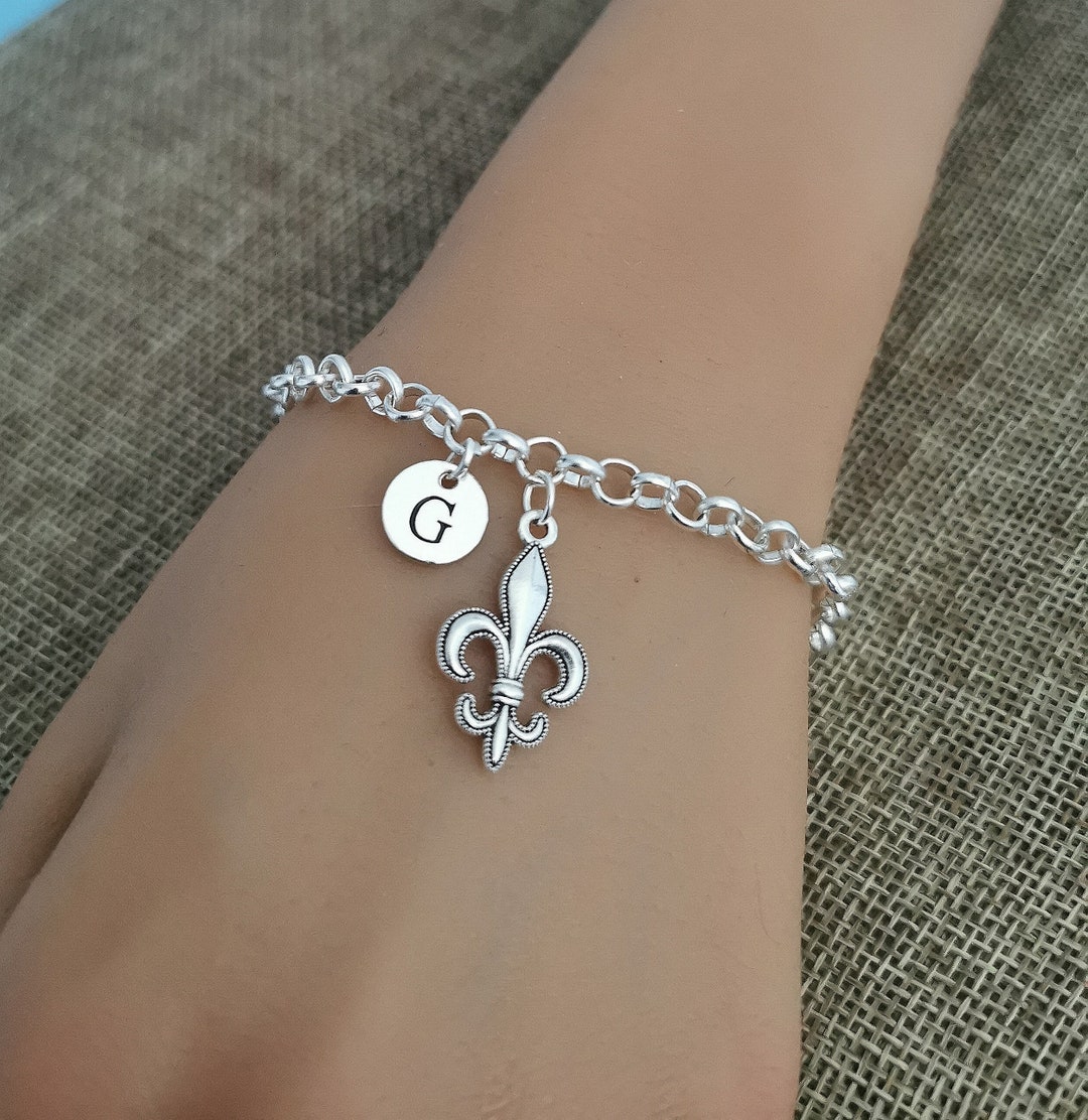 Fleur De Lis Bracelet Fleur De Lis Jewelry Personalized Etsy
