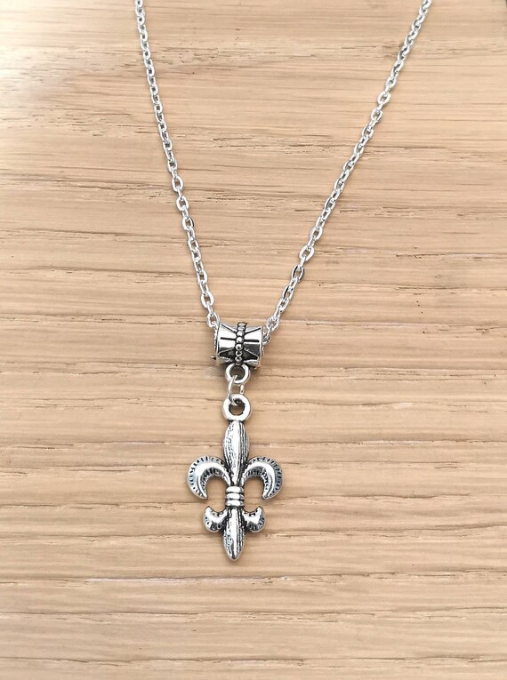 Fleur de Lis Necklace, Fleur de Lis Jewelry, Personalized Fleur de Lis Gift, Fleur-de-lis jewelry, fleur, Fleur-de-Lis, french, Silver gift