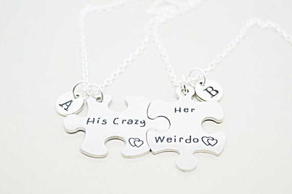 Couple Necklaces, His Crazy, Her Weirdo, Couple Gifts, Boyfriend Girlfriend, Couple Necklace Gift, Funny, Couple Set of 2, His and Her Gift