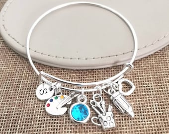 Artist gift,  Artist bracelet, Gifts for artists, Artist Birthday gift, Personalized Artist, Palette , Painter Gift, Painter Jewelry, Paint