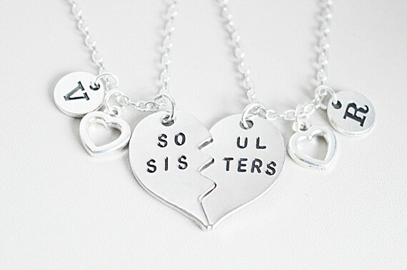 Soul Sisters Necklace, Sister Necklace for 2, Soul Sisters Gift, Necklaces for Sister, Sister Necklace, Black, Soul Sister, Best friend,Bff