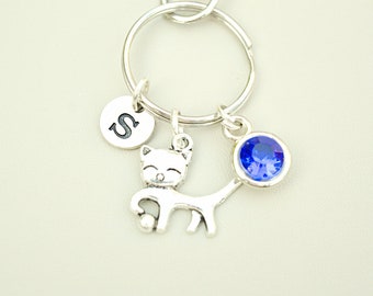 Cat Keychain, Cat Keyring, Cat Key Ring, Cat Key Chain, Cat Gift, Cat Charm, Cat Charm gift, Cat Jewelry, Cat Gifts for her, Cat Lover, Pet