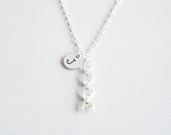 Collar de ADN, Regalos de Biología, Collar de ciencias, Collar de ADN doble, Regalo de química, Joyas de ADN, Regalo de enfermera, Regalo de doctor, Regalo médico, Med
