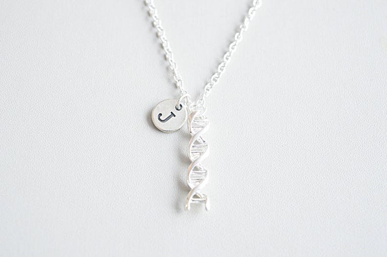 Dna necklace, Biology gifts, science necklace, dna necklace double, Chemistry gift, Dna jewelry, Nurse gift, Doctor gift, Medical Gift, Med image 1