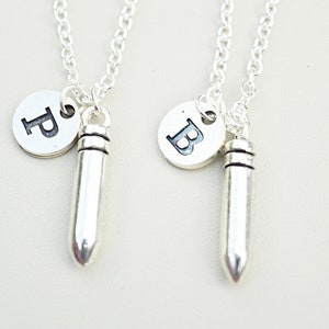Best friend necklace set, Mens necklace, Initial necklace, friends, personalized, initial, BFF, Brother, friendship jewelry, monogram, Charm