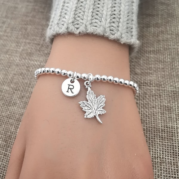 Bracelet feuille d’érable, cadeau feuille d’érable, bijoux feuille d’érable, cadeau du Canada pour elle, cadeau feuille, cadeau du Canada, cadeau du Canada, canadien, pendentif