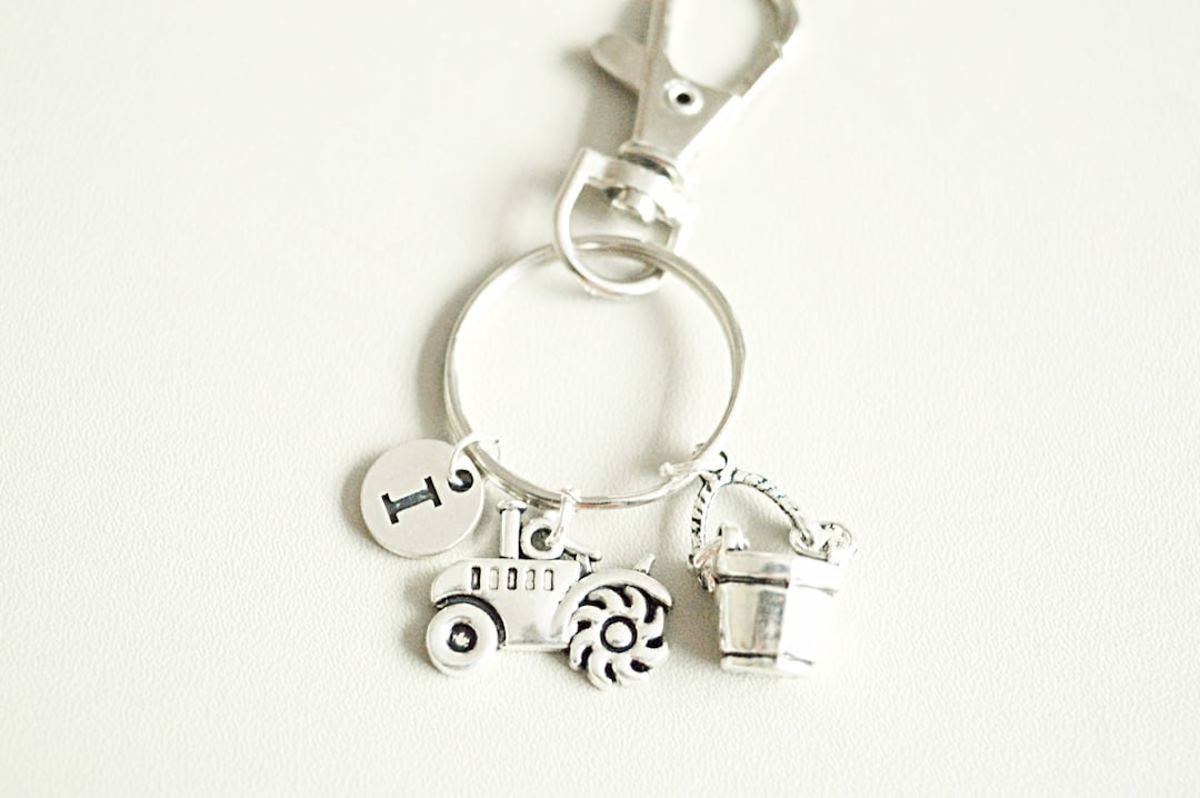 Farm Key Rings Tractor Keyring, Farmer Gift,chain, Bucket, Farmer Key Tractor Keys ...