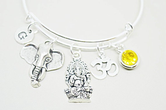 Ganesh Bracelet, Ganesha Bracelet, Ohm Bracelet, Lord Ganesha, Hindu Gift, Yoga Bracelet, Indian God, Elephant God, Travel, Hindu, Yoga