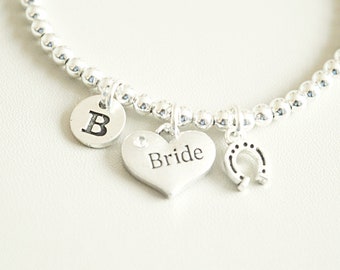Bride bracelet, brides bangle, Wedding jewelry, brides gift, bride to be gift set, bridesmaid bracelet set, bridesmaid , wedding bangle