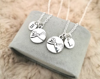 Personalized Couples Necklace, His and Hers Necklace Set, Couple Necklace, Pinky Promise Necklace for 2, 2 BFF Necklace, Friendship Gifts