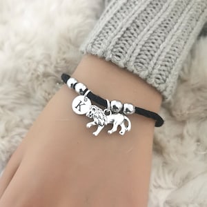 Lion Gift, Lion bracelet, Lion jewelry, Animal bracelet, Lion Charm bracelet, Leo bracelet, Silver lion bracelet, Lion bangle, Animal Bangle