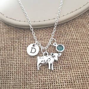 Cow Necklace, Cow Gift, Cow Jewelry, Gift for Cow Lover, Cow Birthday gift, Silver Necklace, Cow Charm, Personalized gift, Animal, Farm