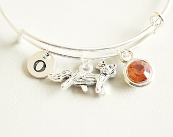 Fox bracelet, Fox Charm bracelet, Fox Jewelry, Fox Gift, Animal Bracelet, Animal jewelry, Animal lover gift, Animal lover jewelry,Birthday
