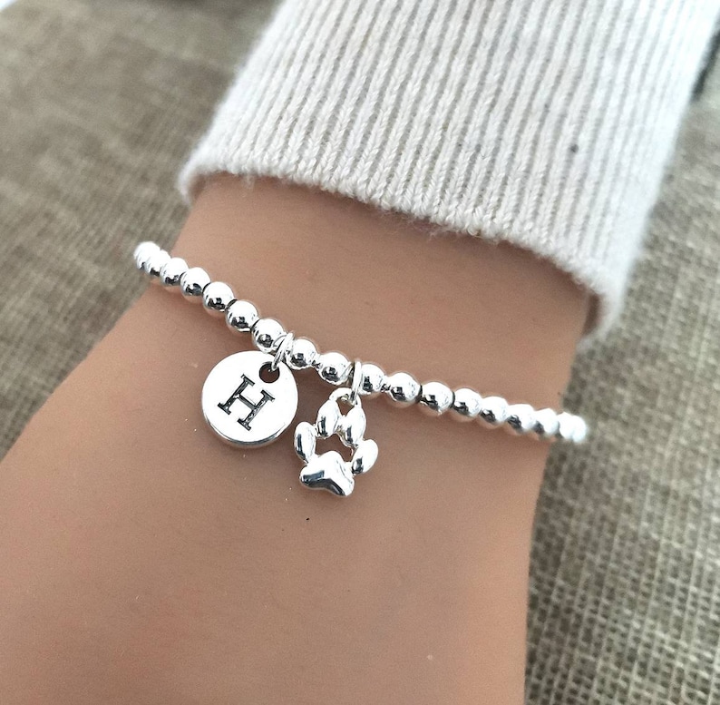 Dog bracelet, Pet loss gifts, Dog paw bracelet, Dog charms, Paw bracelet, Dog loss gift, Dog gifts, Pet loss bracelet, Paw print jewelry image 2