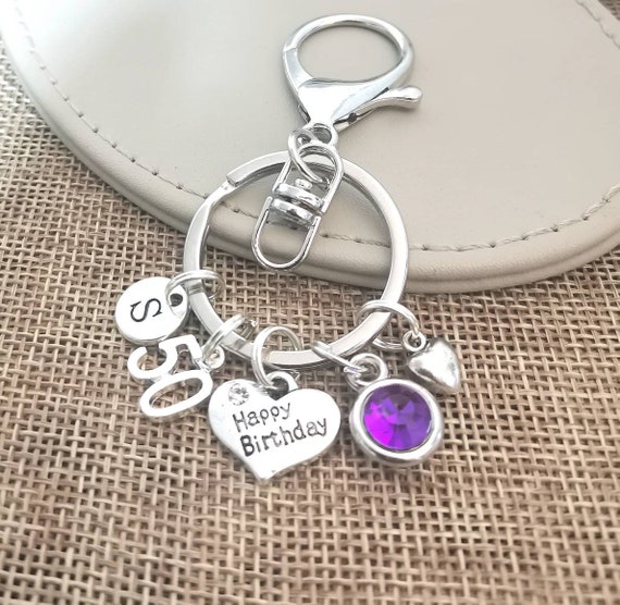Personalized 50th Birthday Gift, 50th Birthday gift personalized, 50 Birthday gift women, 50 Birthday friend gift, Big 50, Keychain