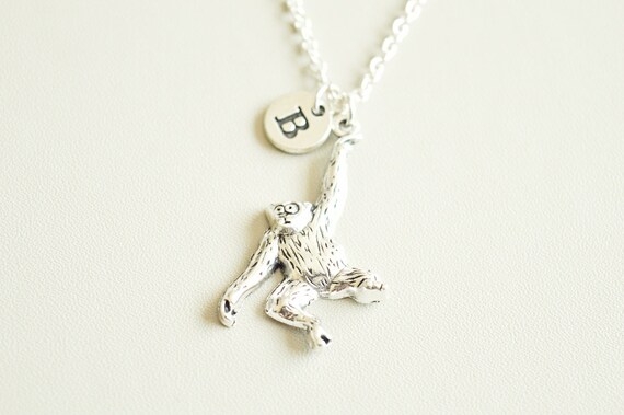 Monkey Necklace, Monkey Charm Gift, Personalized Monkey gifts, Monkey Gift, Monkey Lover, Ape, Chimpanzee, Baboon, Orangutan, Animal,Cool