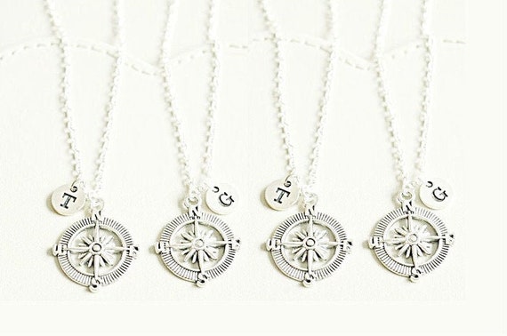 4 Friends Necklace, 4 Friends Gifts, Four Friends, Compass Friends Necklace, Four Friendship, 4 Sisters, 4 BFFs, 4 Best Friends, Set of 4