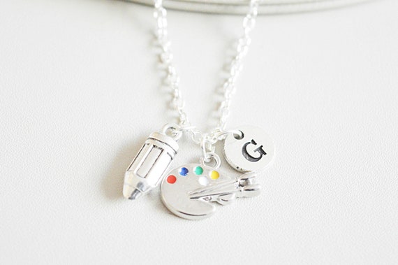 Art Teacher Necklace, Art Teacher Gift, Gift For a Painter, Artist Gifts, Artist Necklace, Art Pallet, Gift for Art Teacher, Art Student