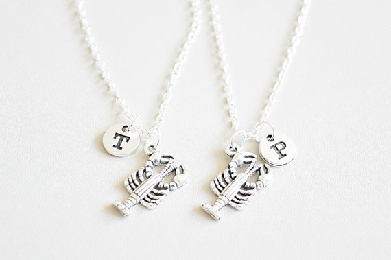 Lobster Necklaces, Lobster Friends, Set of 2 Best friend necklace, Lobster Friendship necklace,Bff necklace, BFF,BFF Gift, Friends necklace,